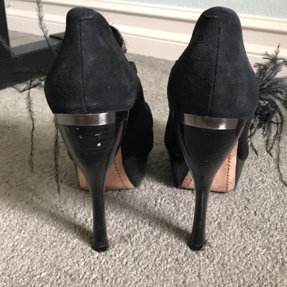 Alice + Olivia black suede platform pumps sz 8.5 - Picture 5 of 5
